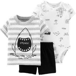 Carter’s 3 piece shark outfit - size 6 months